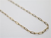 19" Single Link Gold Plated Chain Necklace
