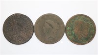 3 Lrg Cent /2 Coronet Head 1817, 15 Stars, 1 -1827