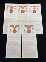 (5) Lincoln-Kennedy Pennies