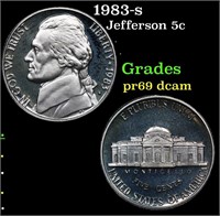 Proof 1983-s Jefferson Nickel 5c Grades GEM++ Proo