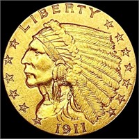 1911 $2.50 Gold Quarter Eagle UNCIRCULATED