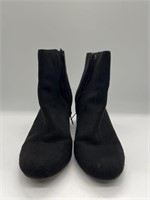 Black Suede Heel Boots