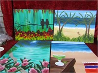 (4)Original paintings. Artist signed.