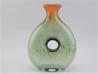 Art Glass Bottle Vase.Donut