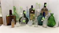 Vintage bottles, some art glass, some apothecary,