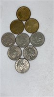 (6) Susan B. Anthony & (3) Sacagawea dollar coins