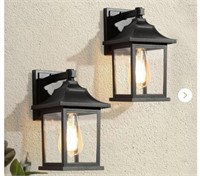 LNC Square 1-Light Black Outdoor Wall Lantern