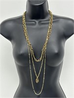 RARE Tutti Frutti Layered Gold Tone Necklace