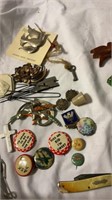 Assorted Buttons, Pocket Knife