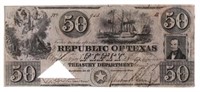 1841 Republic of Texas $50 "Redback" Note