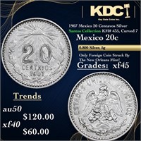 1907 Mexico 20 Centavos Silver Santos Collection K