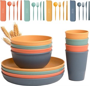 New $55 Wheat Straw Dinner Set 4Places