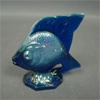 Fenton Cobalt Blue Opaque Iridised Sunfish