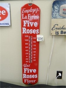 Metal Five Roses Flour Thermometer (39")