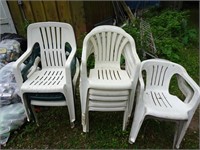 Plastic Patio Chairs by front door - Can be