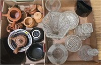 LARGE POTTERY & CLEAR GLASS LOT