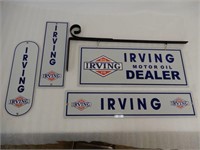 GROUP OF 4 IRVING OIL ALUMINUM SIGNS - NEW
