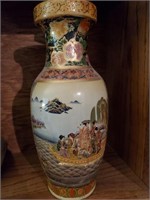 Chinese Hand Painted Stoneware Vase