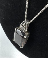925 Silver Smoky Quartz Pendant Necklace