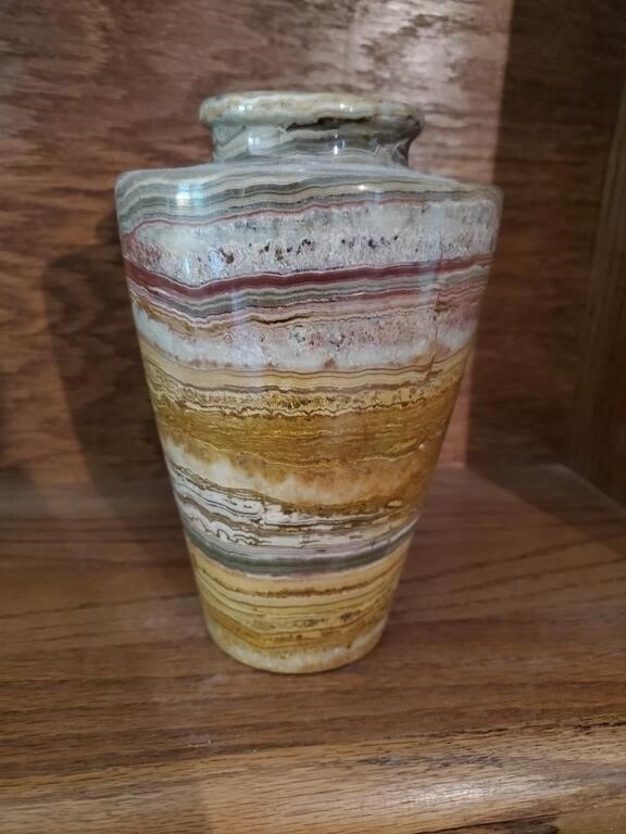 Pakistani Onyx Hand Sculpted Stone Vase