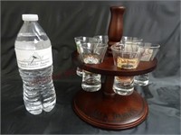 Jack Daniels Shot Glass Set with Wooden Stand