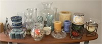 Assortment of Candles & Holders
