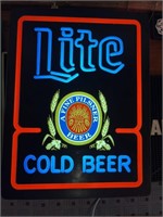 Lite cold beer light-up sign