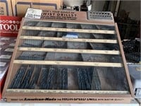 ASSORTED DRILL BITS W DISPLAY CASE