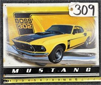 Metal Boss 302 Ford Mustang Advertising Sign