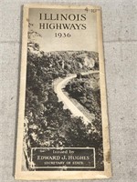 1936 Illinois Highways Road Map