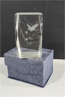 Hummingbird Laser Etched 3D paperweight