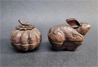 PAIR OF COPPER TRINKET BOXES