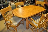 Wood & Wicker Table & Chairs