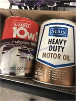 Wards, Sears motor oil quart oil cans
