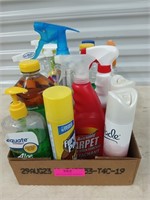 Asst cleaners, air fresheners, bleach, pine-sol,