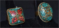 2 Fashion Turquoise Lady's Rings