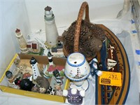 STONE CRITTER, , LIGHTHOUSES, PINE CONE BASKET,