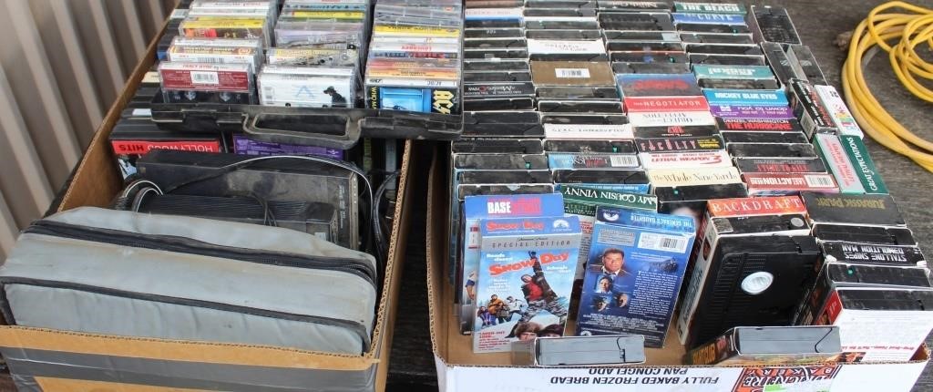 Misc VHS tapes, cassettes, etc