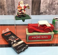 Cast iron Santa & collectibles