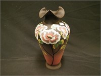 12 1/2" Fenton art glass vase Moonlit Poppies