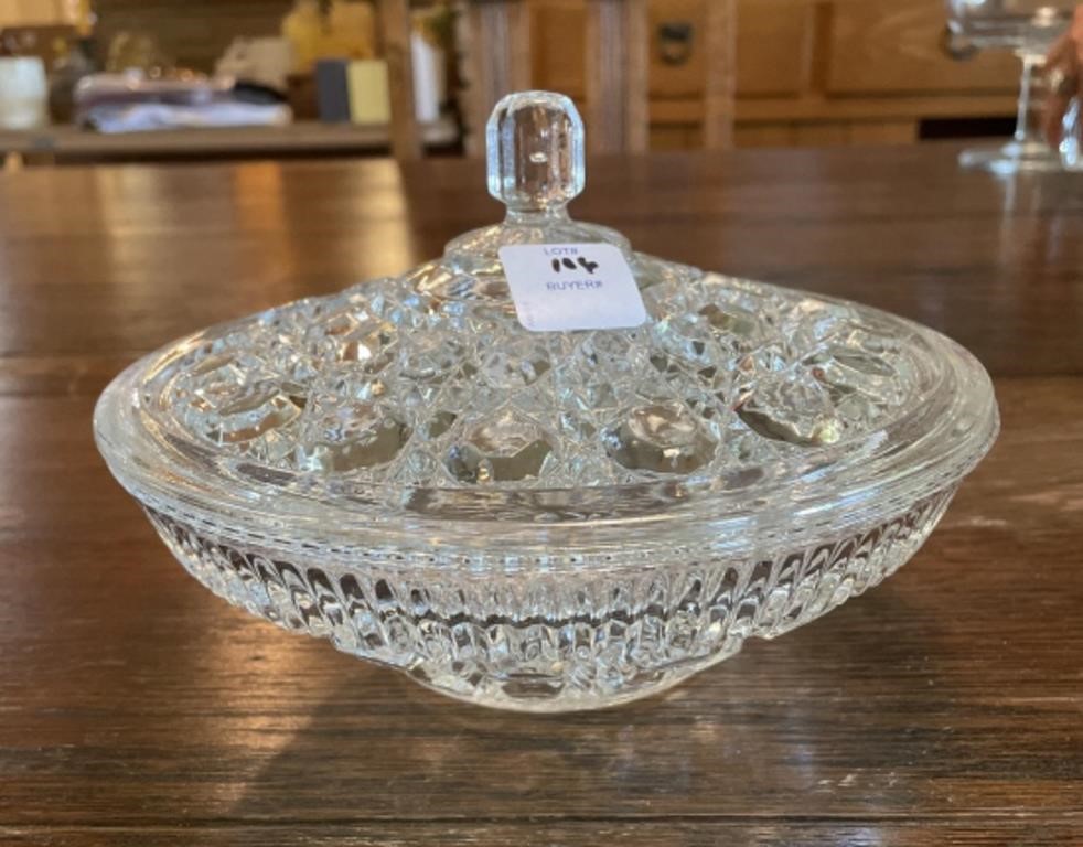 CRYSTAL COVERED CANDY DISH