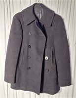 (RZ) Vtg Navy Wool Coat size 34