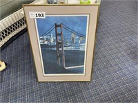 TONY BENNETT SIGNED SAN FRANCISCO BRIDGE PRINT