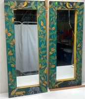 2 painted mirrors 34 x 14 cute