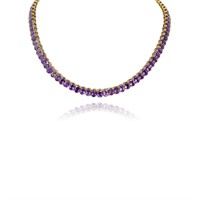 14K YELLOW GOLD 30.00CT AMETHYST NECKLACE
