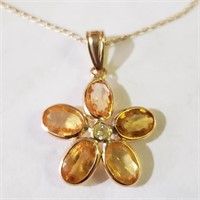 $2000 14K Yellow Sapphire Necklace