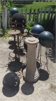Garden Decor On Variety Of Metal Stands