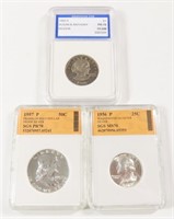 SGS & IGS GRADED SILVER COIN LOT MIXED LOT