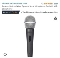 Amazon Basics - Wired Dynamic Vocal Microphone,