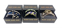Lot, Alex and Ani beaded bracelets in boxes,